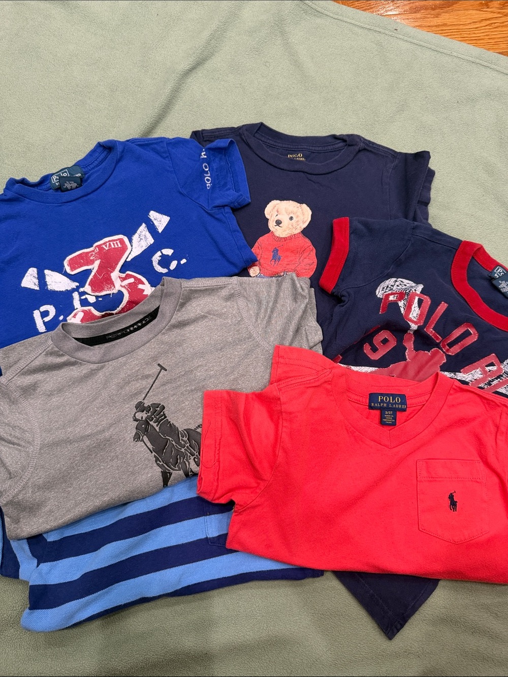 Bundle of 6 Polo by Ralph Lauren V‑Neck Pocket Tee Mix designs